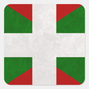 Fahne Pays Basque Euskadi Quadratischer Aufkleber