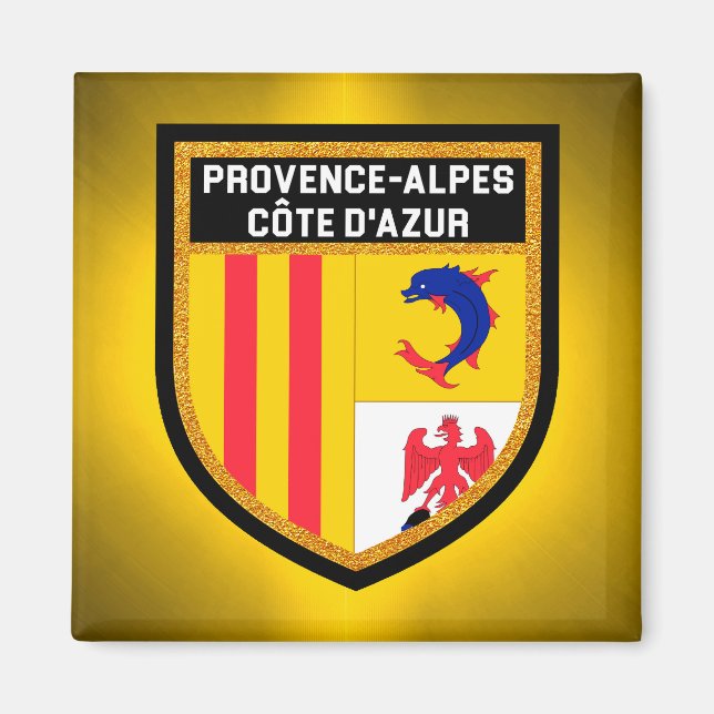 Fahne Provence-Alpes-Côte d'Azur Magnet (Vorne)