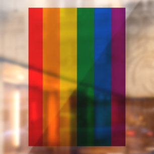 Fahne Regenbogenfarben Streifen Fensterklemme Fensteraufkleber