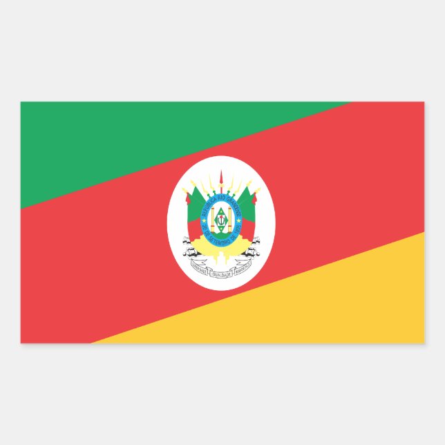 Fahne Rio Grande des Südens Brasiliens Rechteckiger Aufkleber (Vorderseite)