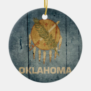 Fahne "Rugged Wood Oklahoma" Keramik Ornament