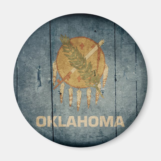 Fahne "Rugged Wood Oklahoma" Magnet (Vorne)