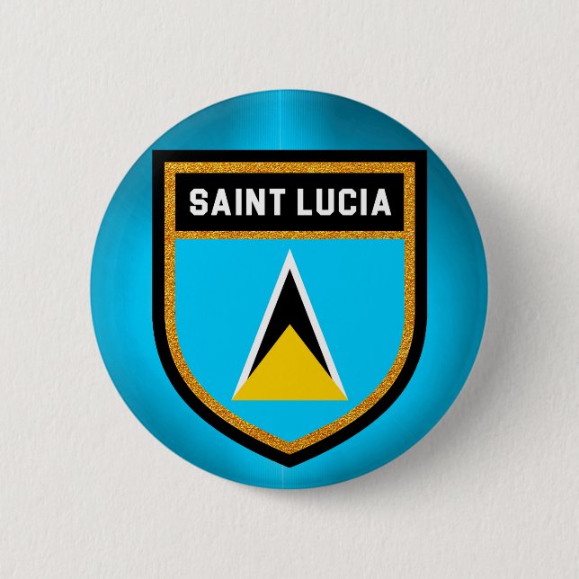 Fahne Saint Lucia Button (Vorderseite)