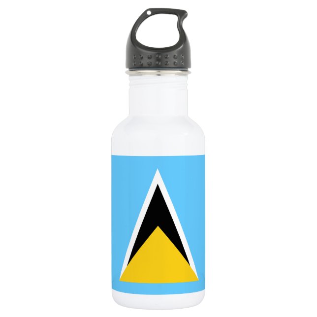 Fahne Saint Lucia Edelstahlflasche (Vorderseite)