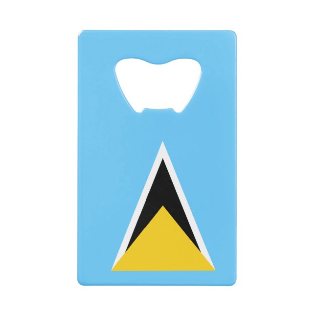Fahne Saint Lucia Geldbeutel Flaschenöffner (Vorderseite)