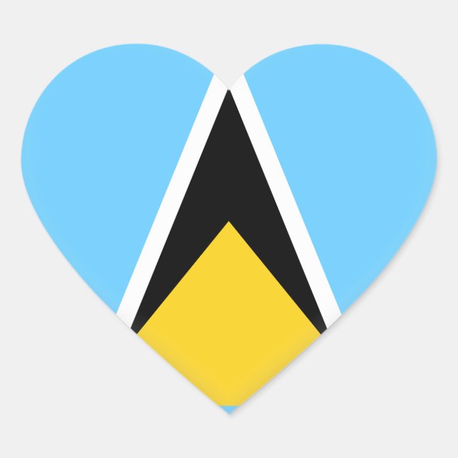Fahne Saint Lucia Herz-Aufkleber (Vorderseite)