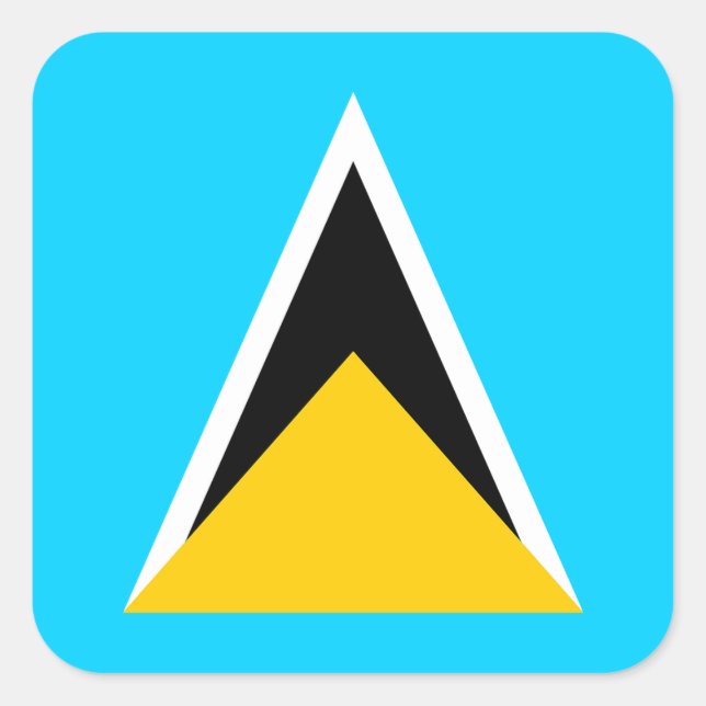 Fahne Saint Lucia Quadratischer Aufkleber (Vorderseite)