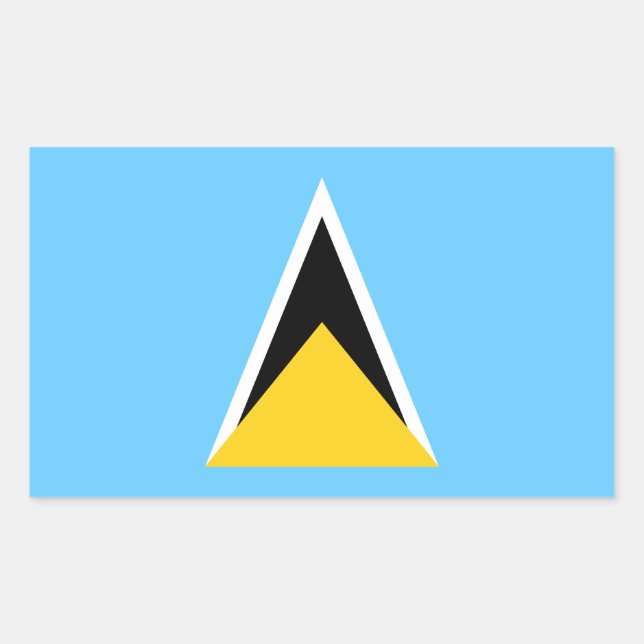 Fahne Saint Lucia Rechteckiger Aufkleber (Vorderseite)