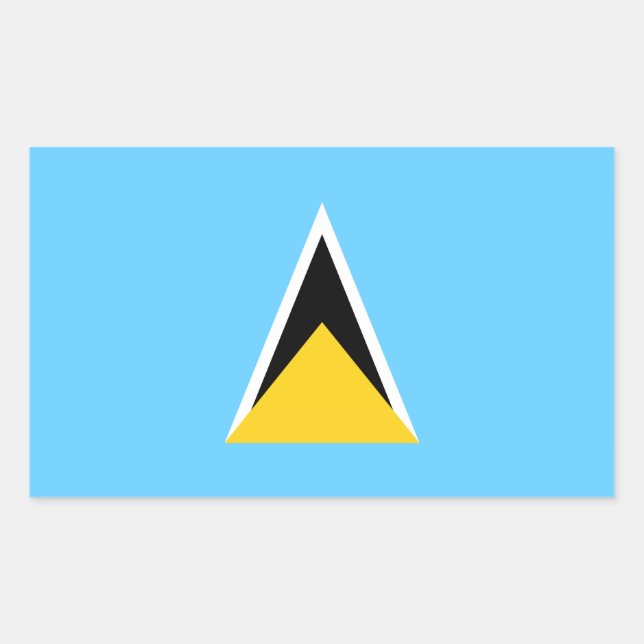 Fahne Saint Lucia Rechteckiger Aufkleber (Vorderseite)