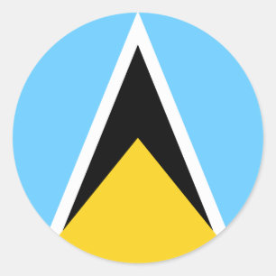 Fahne Saint Lucia Runder Aufkleber