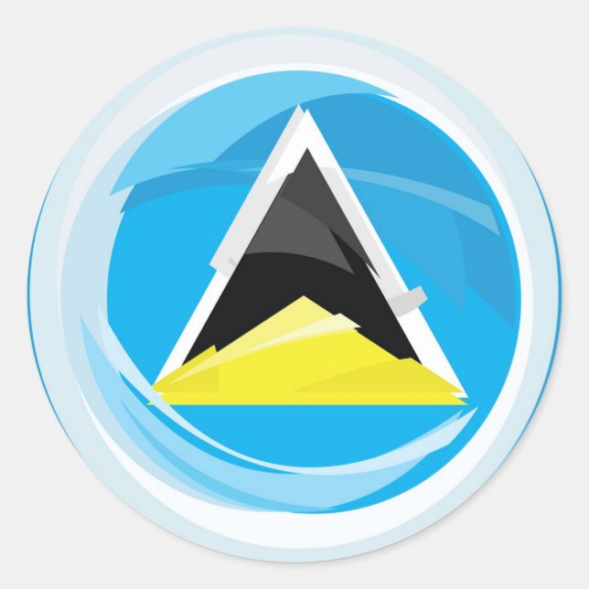 Fahne Saint Lucia Runder Aufkleber (Vorderseite)