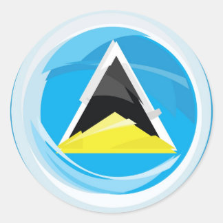 Fahne Saint Lucia Runder Aufkleber