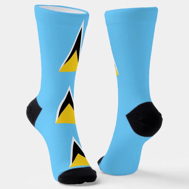 Fahne Saint Lucia Socken (Gewinkelt)