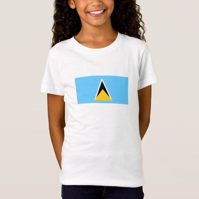 Fahne Saint Lucia T-Shirt (Vorderseite)
