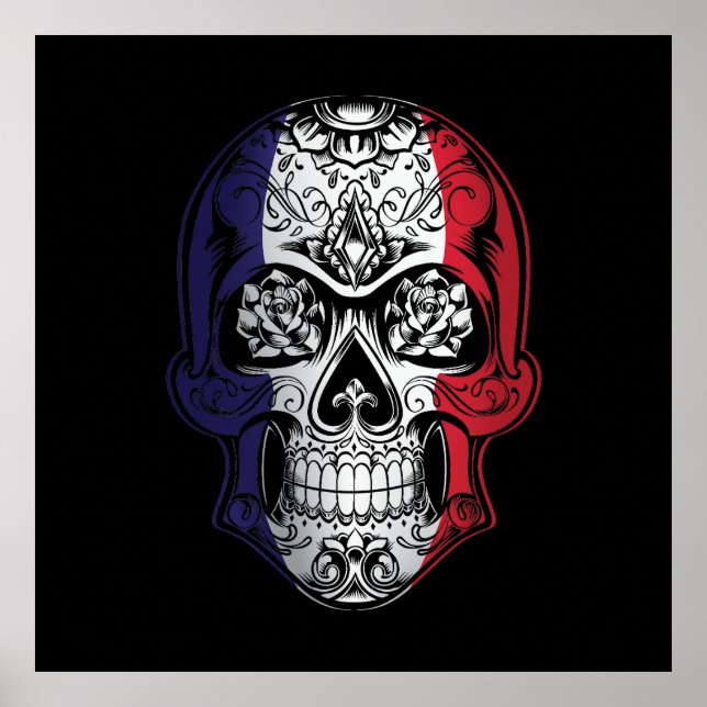 Fahne "Skull and Rose" Poster (Vorne)