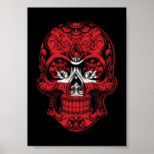Fahne "Skull and Rose" Poster