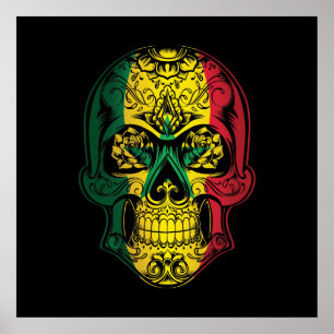 Fahne "Skull and Rose" Poster