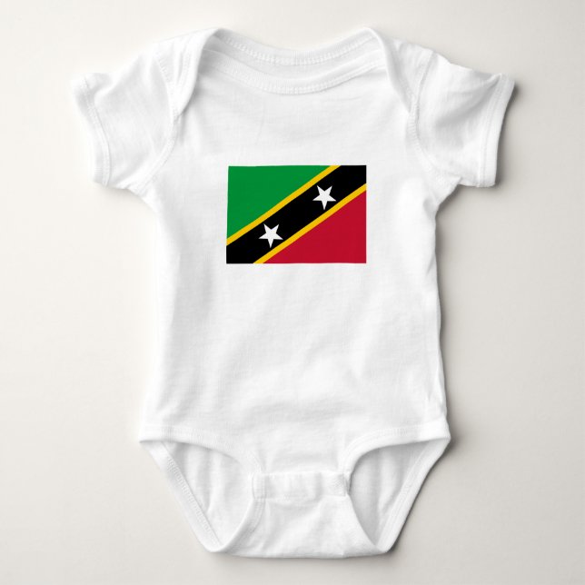 Fahne St. Kitts und Nevis Baby Strampler (Vorderseite)