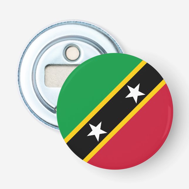 Fahne St. Kitts und Nevis Flaschenöffner (Vorderseite)