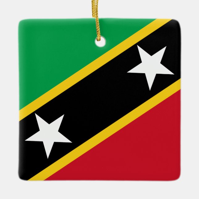 Fahne St. Kitts und Nevis Keramikornament (Vorderseite)