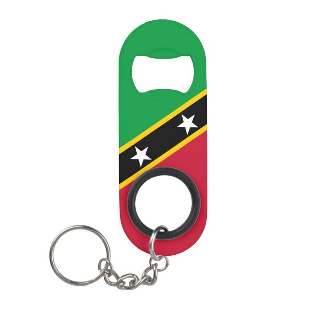 Fahne St. Kitts und Nevis Mini Flaschenöffner (Vorderseite)