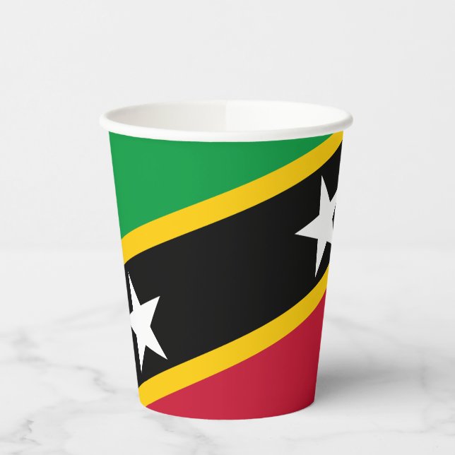 Fahne St. Kitts und Nevis Pappbecher (Links)