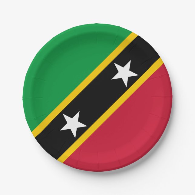 Fahne St. Kitts und Nevis Pappteller (Vorderseite)