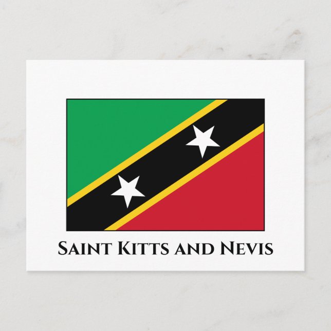 Fahne St. Kitts und Nevis Postkarte (Vorderseite)