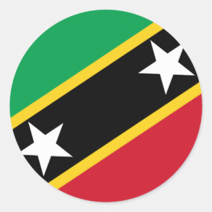 Fahne St. Kitts und Nevis Runder Aufkleber