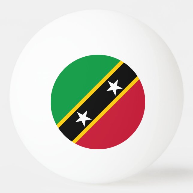 Fahne St. Kitts und Nevis Tischtennisball (Vorderseite)