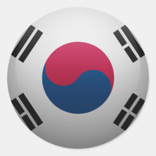 Fahne Südkoreas Runder Aufkleber