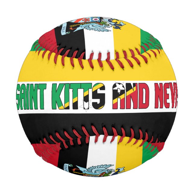 Fahne und Wappen von St. Kitts und Nevis Baseball (Vorderseite)