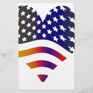 Fahne usa Herz Liebe amerikanische Ehrentruppen St Briefpapier