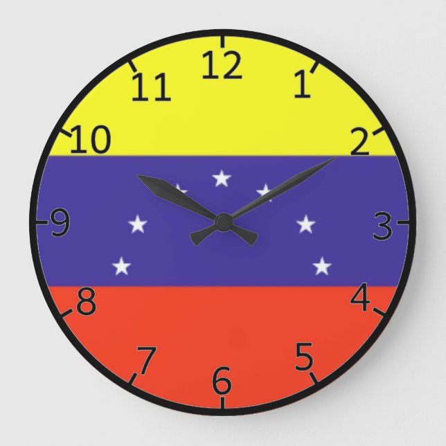 Fahne Venezuela Große Wanduhr (Vorderseite)
