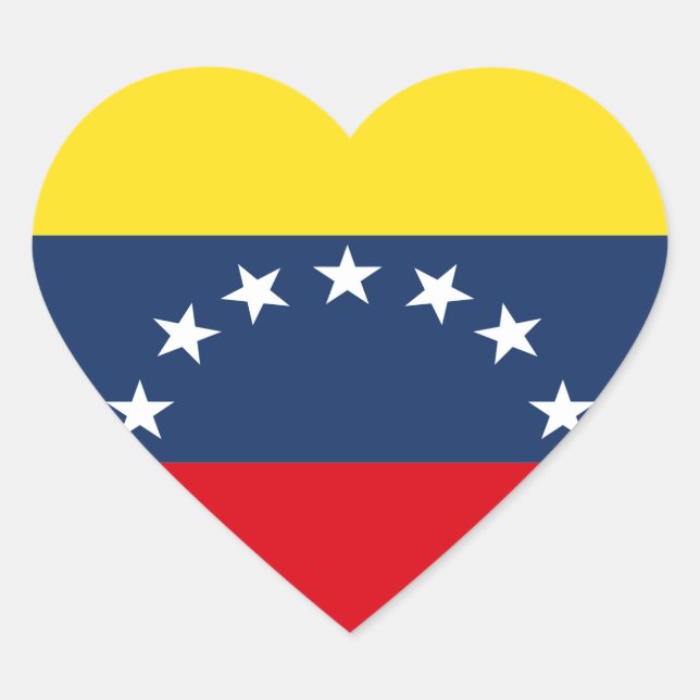 Fahne Venezuela Herz-Aufkleber (Vorderseite)