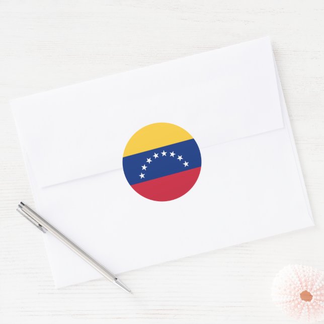 Fahne Venezuela Runder Aufkleber (Umschlag)