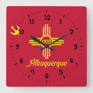 Fahne von Albuquerque, Uhr der Mauer auf dem neuen