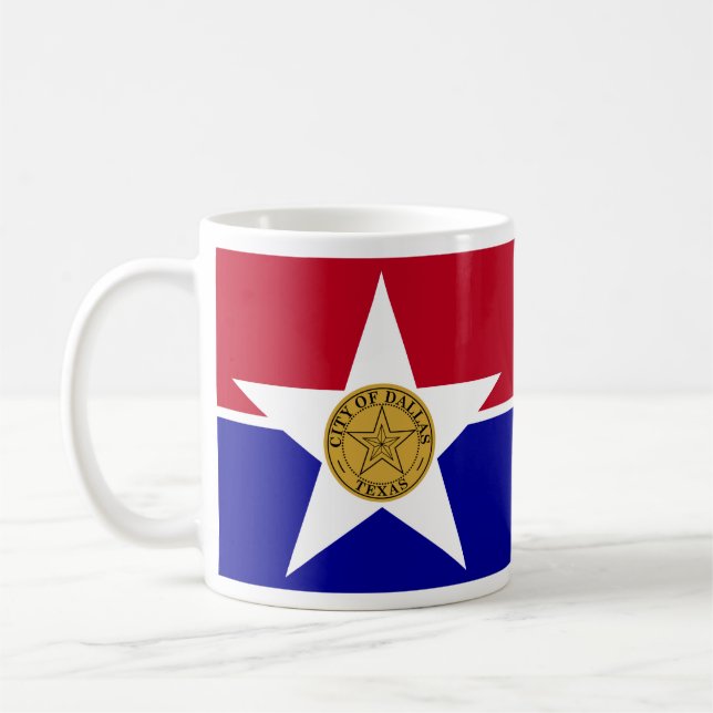 Fahne von Dallas, Texas Coffee Tasse (Links)