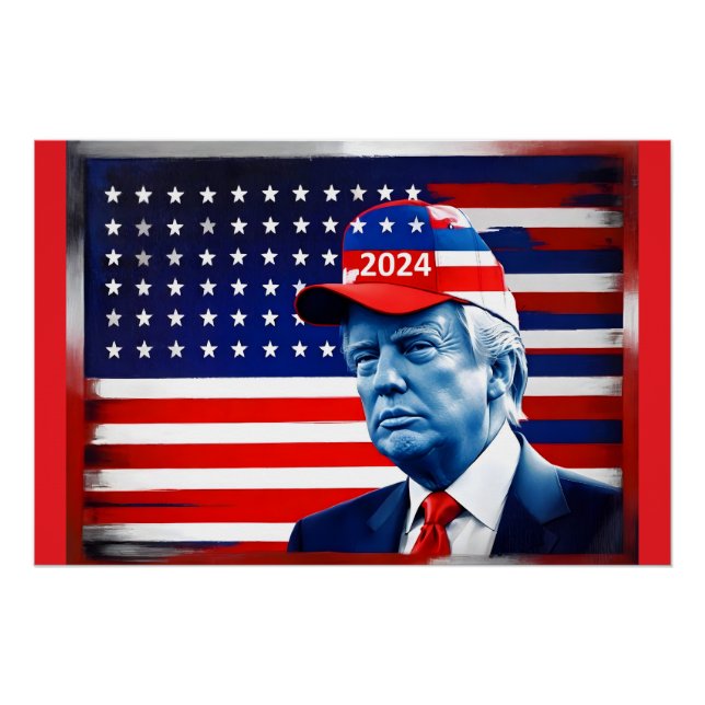Fahne von Donald Trump 2024 Poster (Vorderseite)