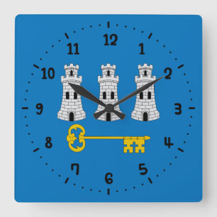 Fahne von Havanna, Kuba-Platz-Uhr Quadratische Wanduhr