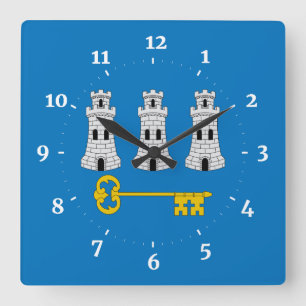 Fahne von Havanna, Kuba-Platz-Uhr Quadratische Wanduhr