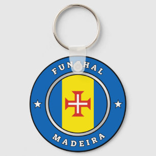 Fahne von Madeira und Text Schlüsselanhänger