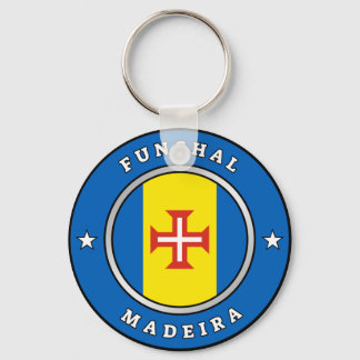 Fahne von Madeira und Text Schlüsselanhänger