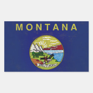 Fahne von Montana Rechteckiger Aufkleber