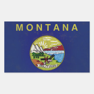 Fahne von Montana Rechteckiger Aufkleber