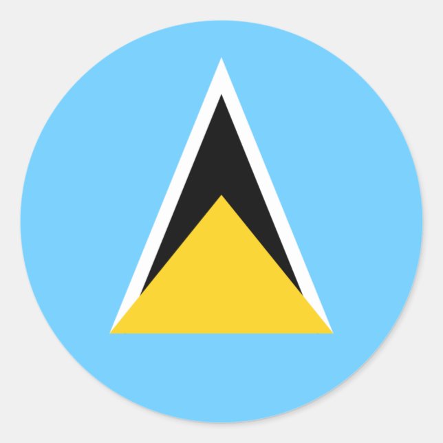Fahne von Saint Lucia, Fahne von Saint Lucia Runder Aufkleber (Vorderseite)
