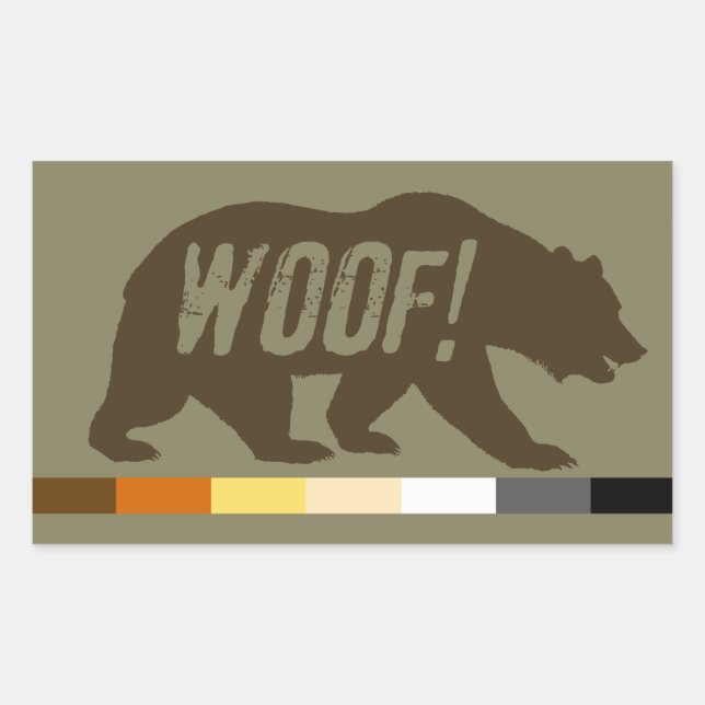 Fahne WOF (cool Gay Bears Pride Bear Pride) Rechteckiger Aufkleber (Vorderseite)