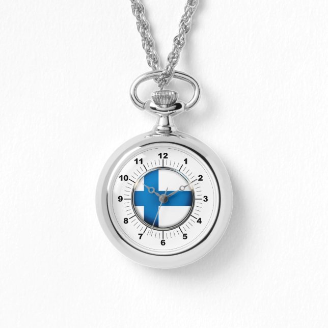 Fahne-Wraparound Silver Watch in Finnland Armbanduhr (Vorderseite)