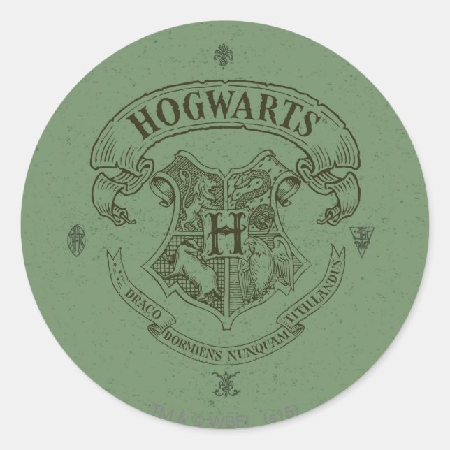 Fahnen-Wappen Harry Potter | Hogwarts Runder Aufkleber (Vorderseite)