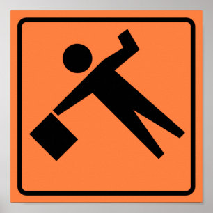 Fahnenträger-voran Landstraßen-Zeichen Poster